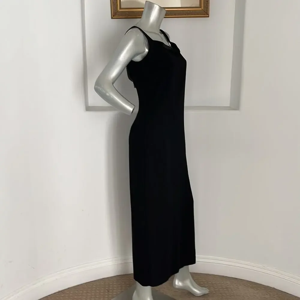 Laundry Ny Shelli Segal Vintage 90's Dress Black Maxi Size 4